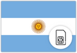 Argentina SIM Card – Travel connectivity for Argentina. Image featuring the Argentinian flag and a SIM card icon
