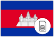 Cambodia SIM Card – Travel connectivity for Cambodia. Image featuring the Cambodian flag and a SIM Card icon
