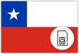 Chile SIM Card – Travel connectivity for Chile. Image featuring the Chilean flag and a SIM card icon.