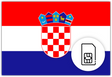 Croatia SIM Card – Travel connectivity for Croatia. Image featuring the Croatian flag and a SIM Card icon