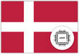 Denmark eSIM – Travel connectivity for Denmark. Image featuring the Danish flag and an eSIM icon