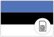 Estonia SIM Card – Travel connectivity for Estonia. Image featuring the Estonian flag and a SIM Card icon