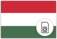 Hungary SIM Card – Travel connectivity for Hungary. Image featuring the Hungarian flag and a SIM Card icon