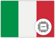 Italy eSIM – Travel connectivity for Italy. Image featuring the Italian flag and an eSIM icon