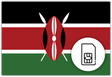 Kenya SIM Card – Travel connectivity for Kenya. Image featuring the Kenya flag and a SIM card icon.