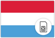 Luxembourg SIM Card– Travel connectivity for Luxembourg. Image featuring the Luxembourger flag and a SIM Card icon