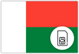 Madagascar SIM Card – Travel connectivity for Madagascar. Image featuring the Madagascar flag and a SIM card icon.