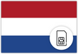 Netherlands SIM Card – Travel connectivity for Netherlands. Image featuring the Netherlands flag and a SIM card icon