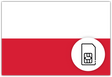 Poland SIM Card – Travel connectivity for Poland. Image featuring the Polishcflag and a SIM card icon