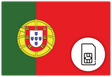 Portugal SIM Card – Travel connectivity for Portugal. Image featuring the Portuguese flag and a SIM card icon