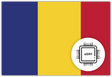 Romania eSIM – Travel connectivity for Romania. Image featuring the Romanian flag and eSIM icon