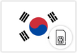 South Korea SIM Card – Travel connectivity for South Korea. Image featuring the South Korean flag and a SIM Card icon.