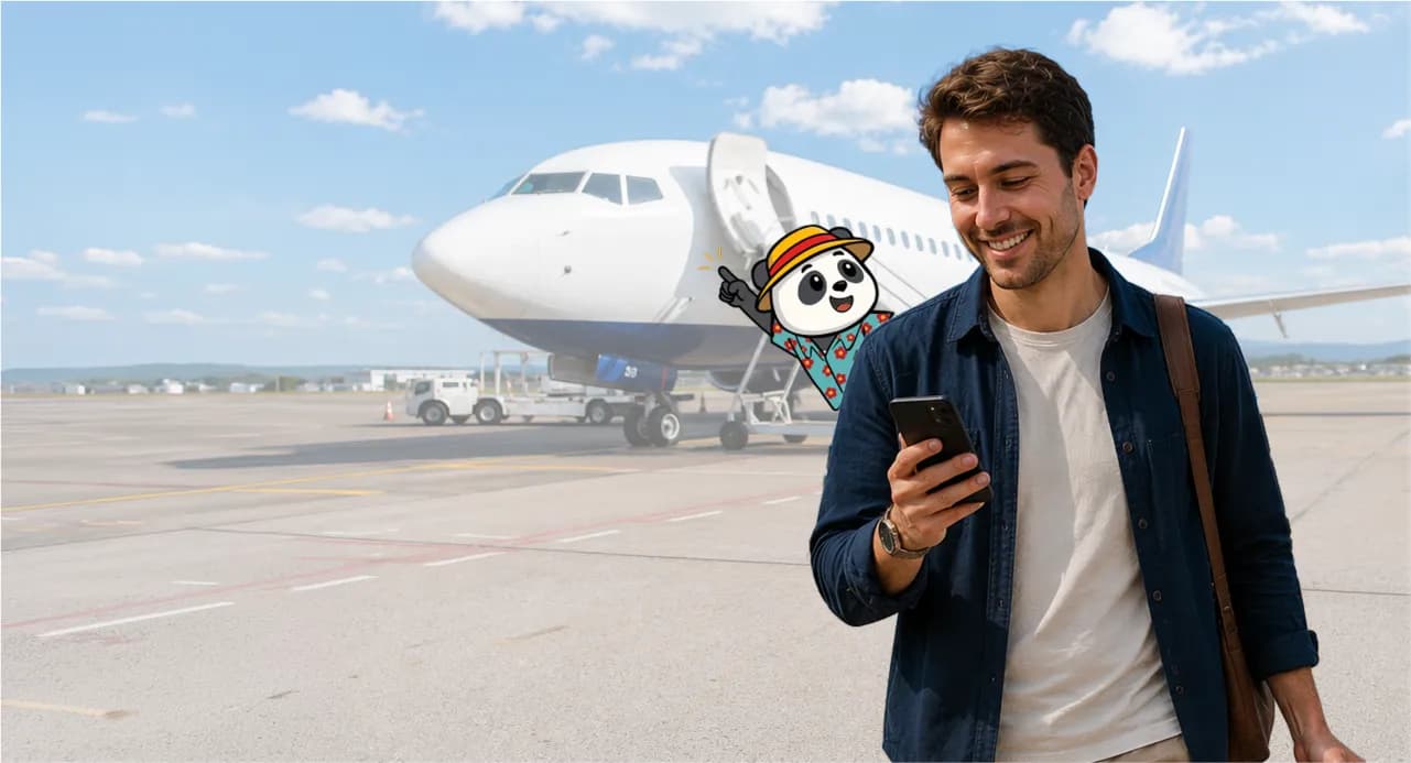 Traveller at airport
