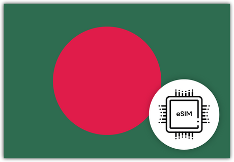 Bangladesh eSIM – Travel connectivity for Bangladesh . Image featuring the Bangladeshi flag and an eSIM icon