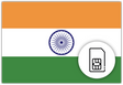 India SIM Card  – Travel connectivity for India. Image featuring the Indian flag and a SIM card icon