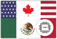 North America eSIM – Travel connectivity for North America. Image featuring the North American flag and an eSIM icon.